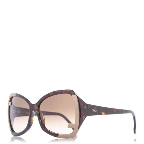 fendi brown sungkasses with f on side in rhindstones|FENDI Oversized Sunglasses FS5176 Tortoise .